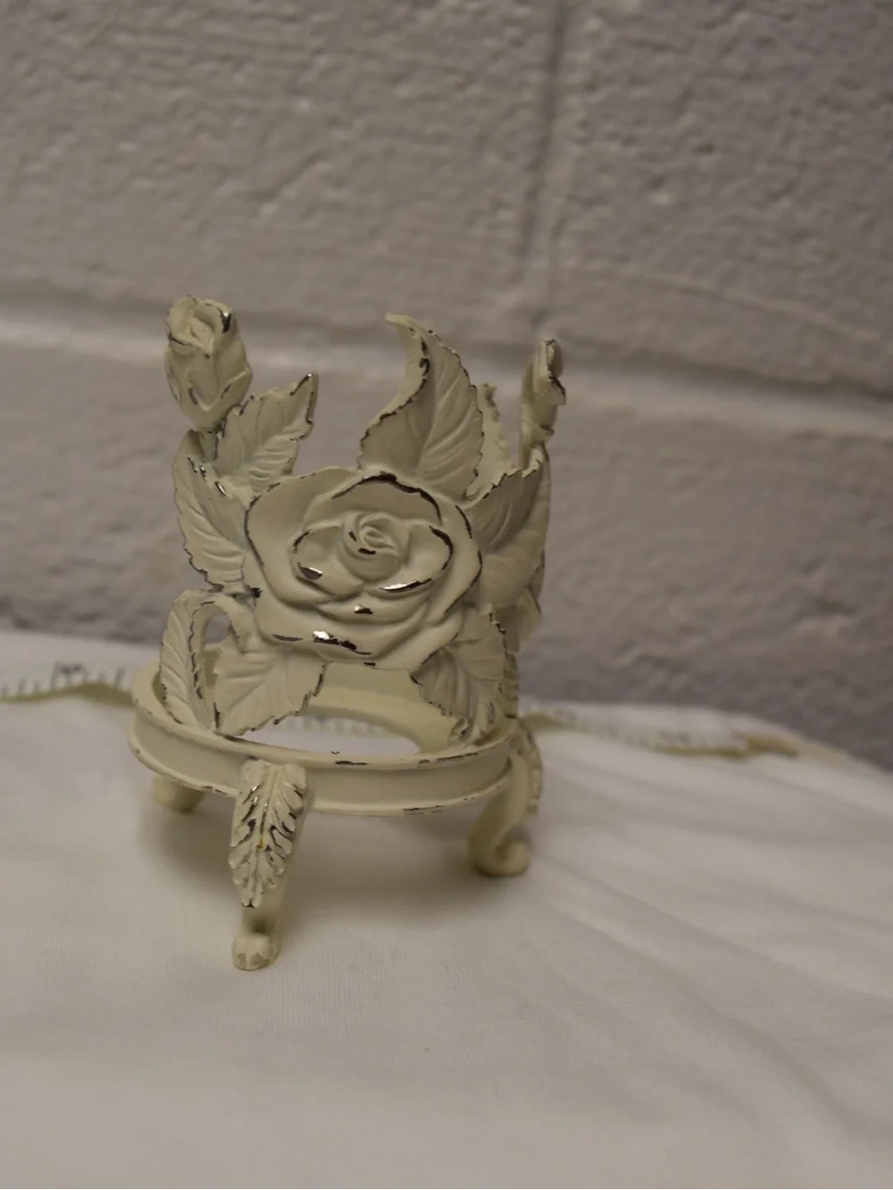 Vintage Mini Rose Floral Votive Tea Light Candle Holder Cottagecore